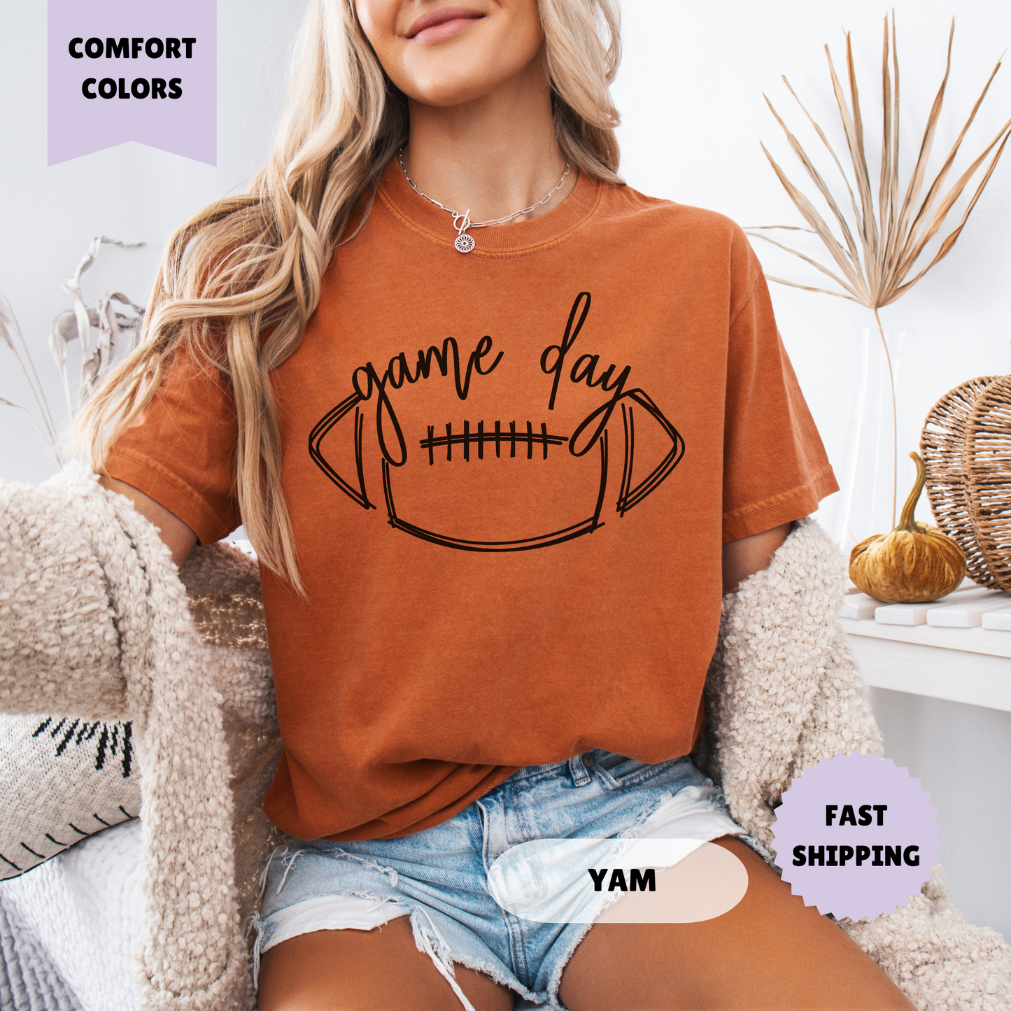 Football Game Day Comfort Colors Shirt