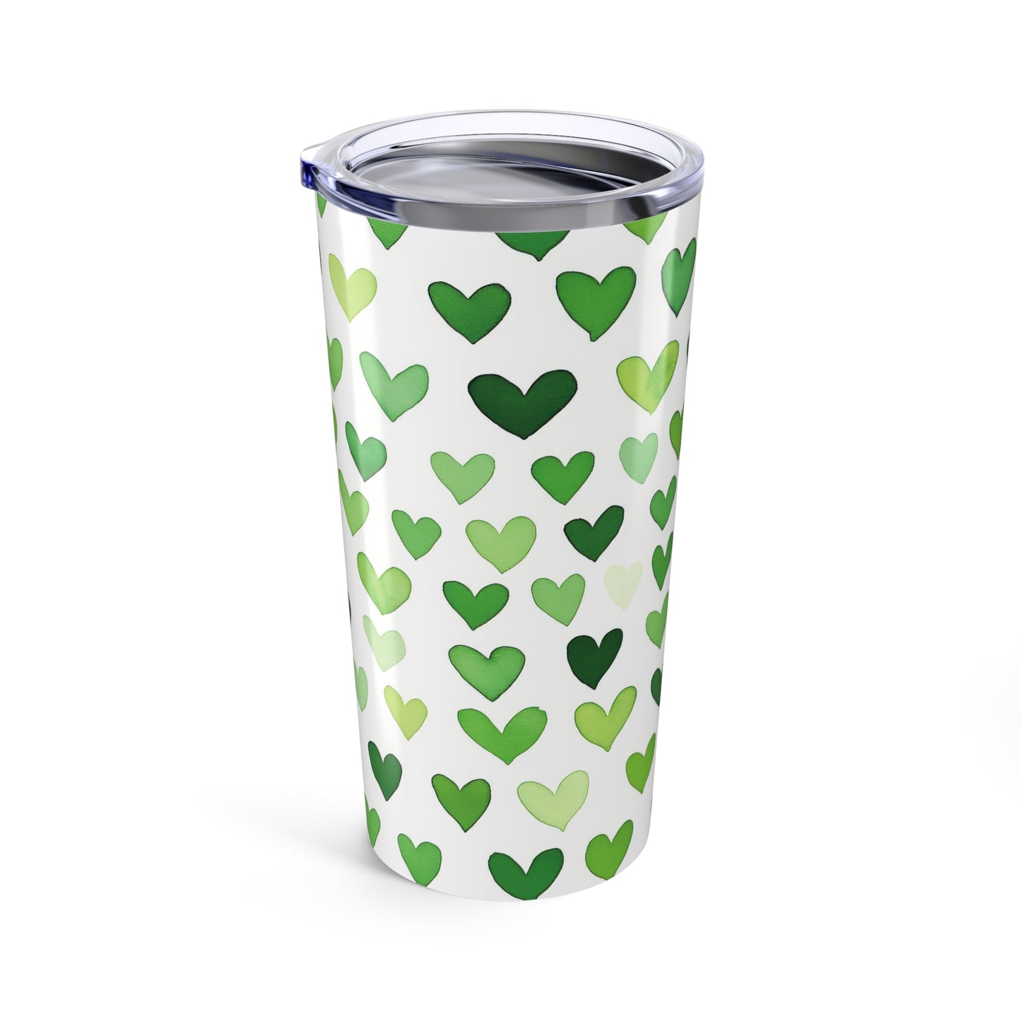 Green Hearts 20oz Tumbler - Eco-Friendly Travel Mug for Lover's Day