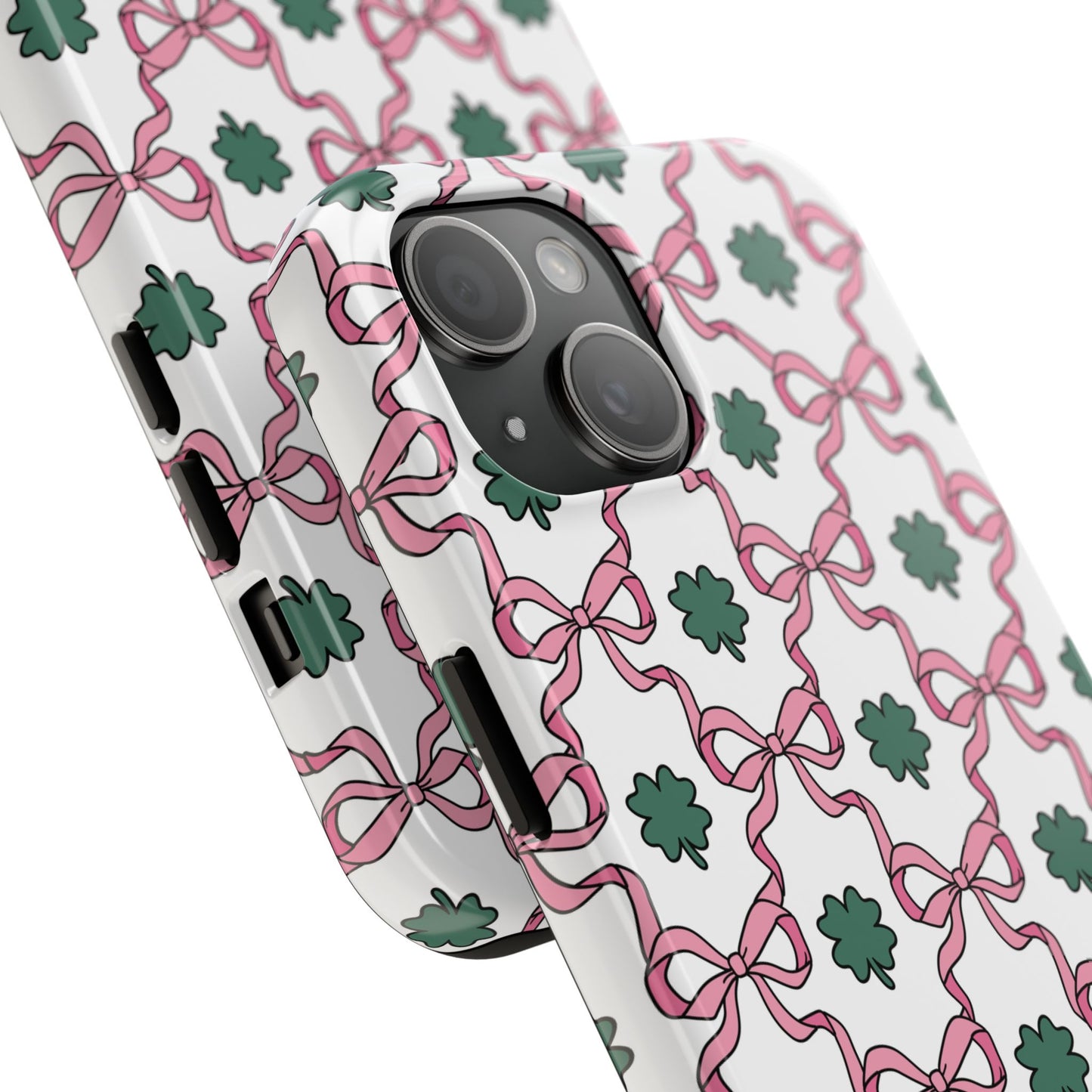 Shamrock Pink Ribbon Bows Tough Phone Case