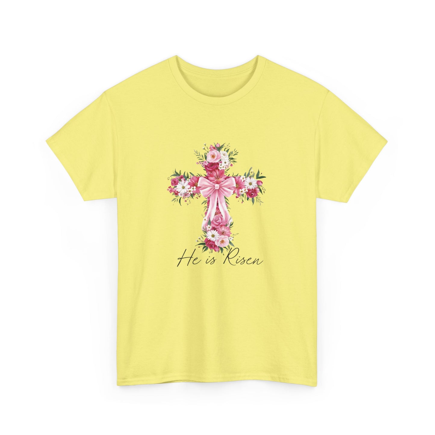 He is Risen Floral Cross Tee