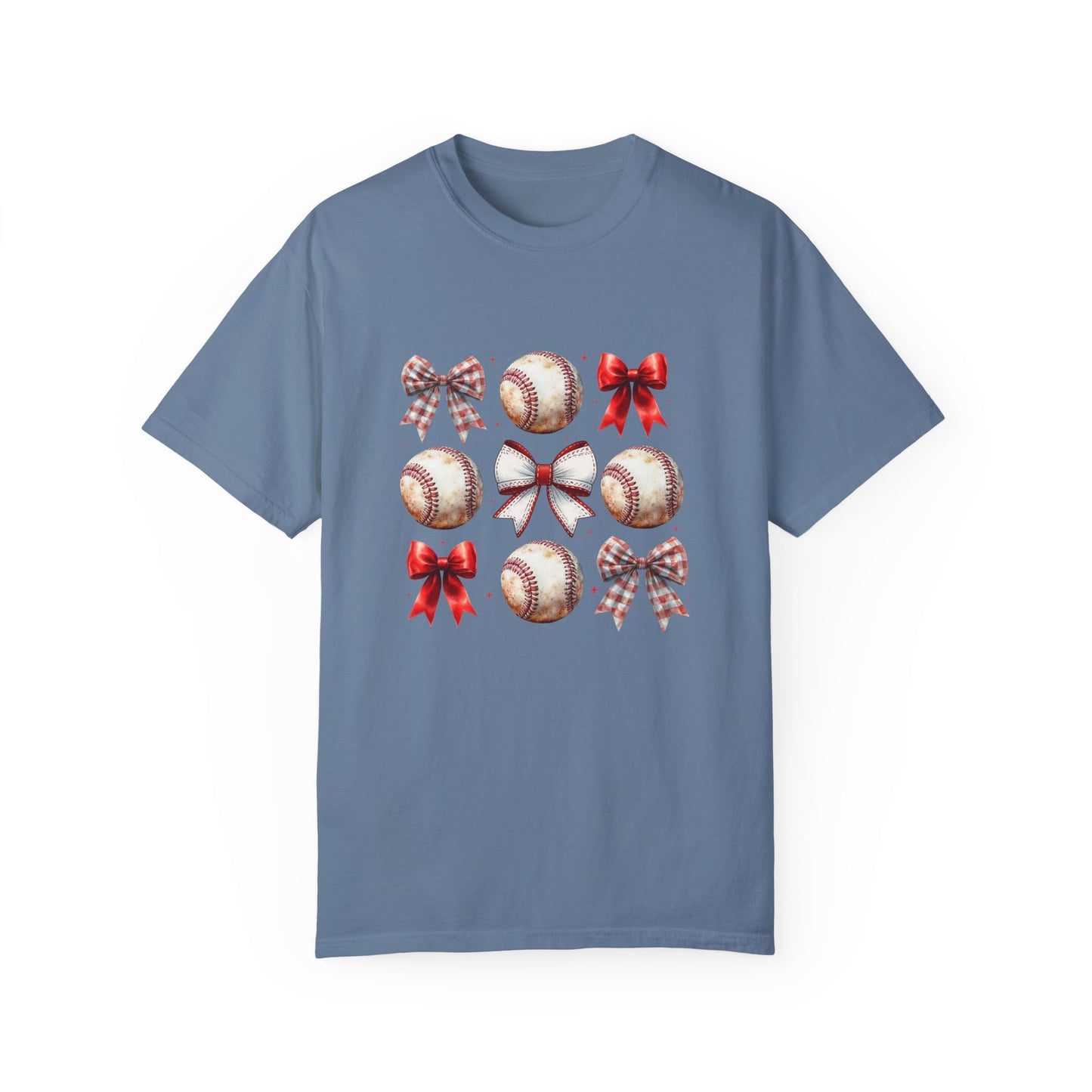 Baseball Ribbon Bows Comfort Colors T-Shirt