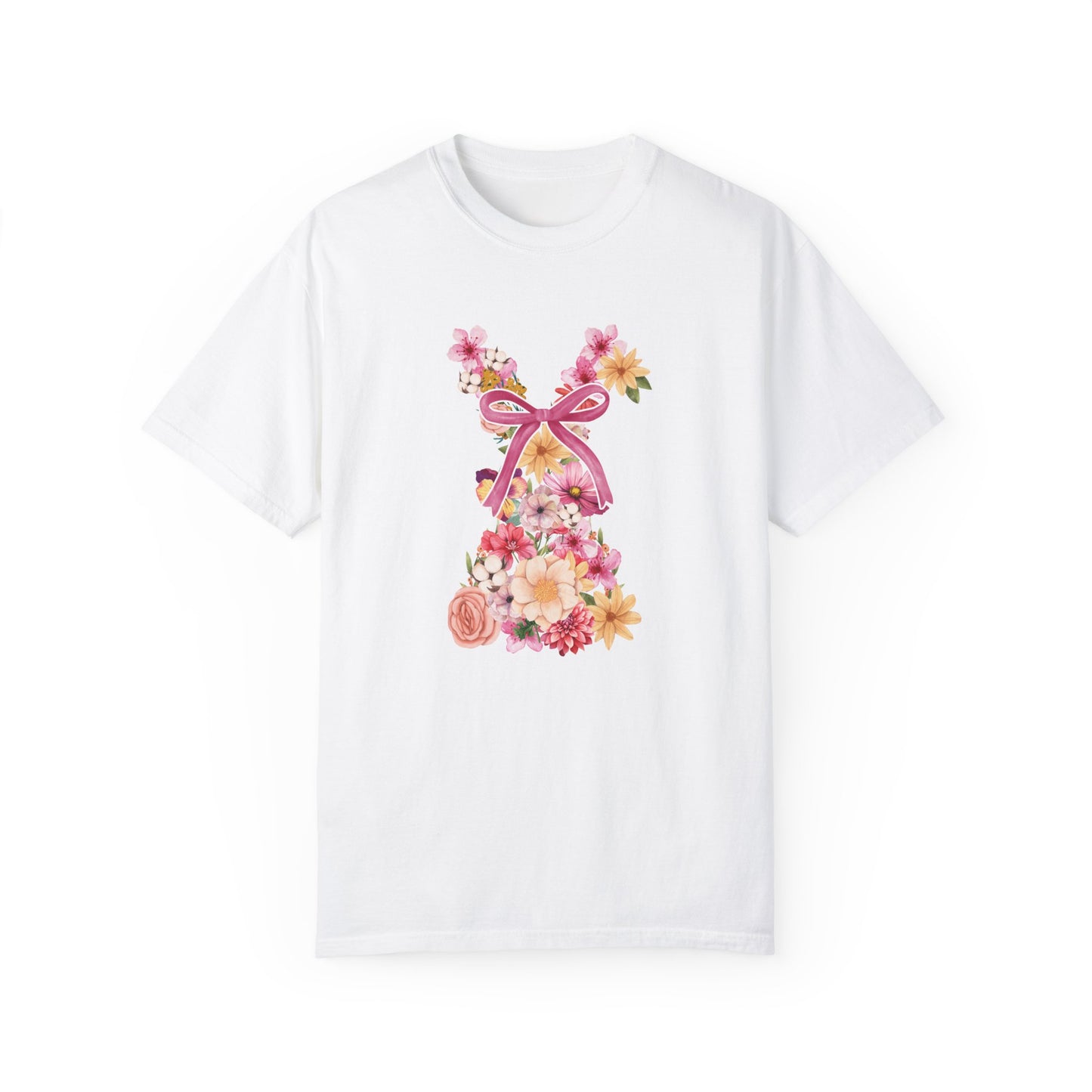 Floral Bow Comfort Colors T-Shirt