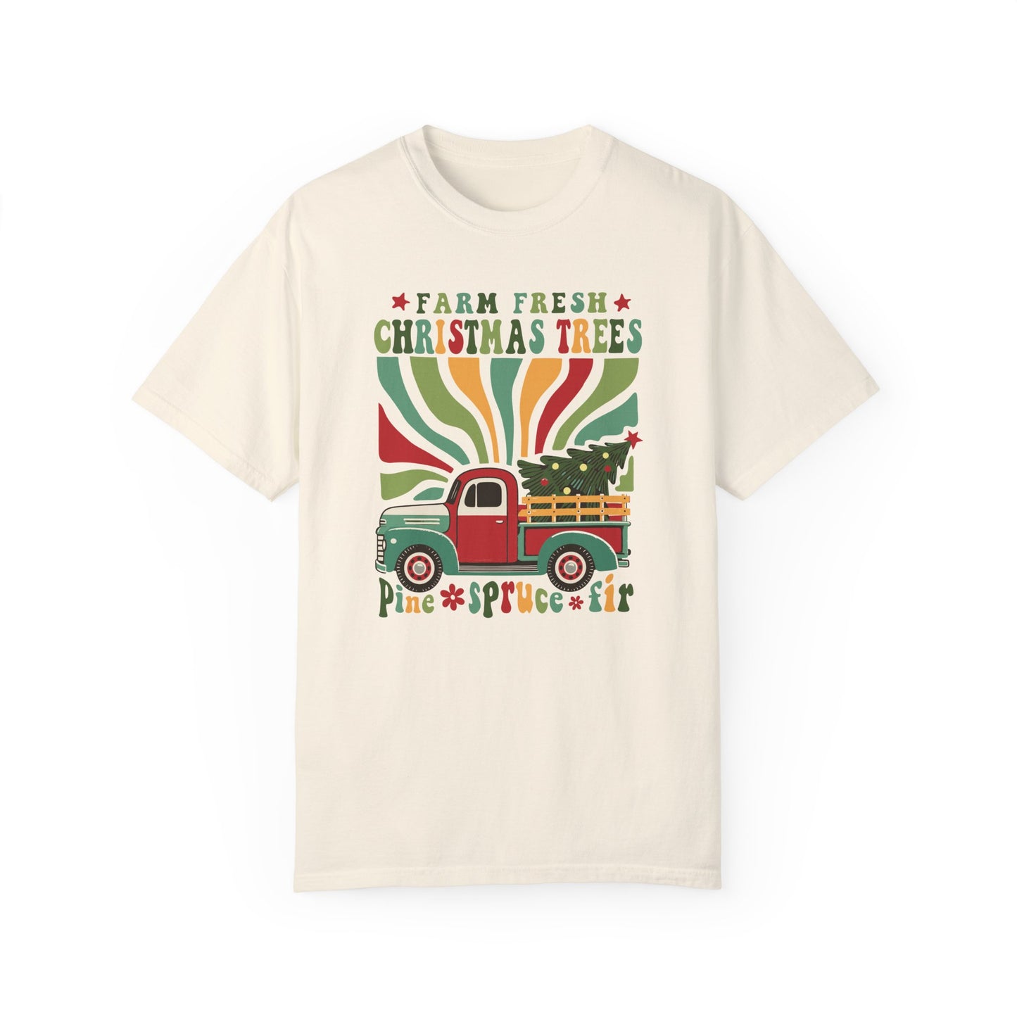 Women's Christmas T-Shirt - "Farm Fresh Christmas Trees" - Rustic Holiday Style