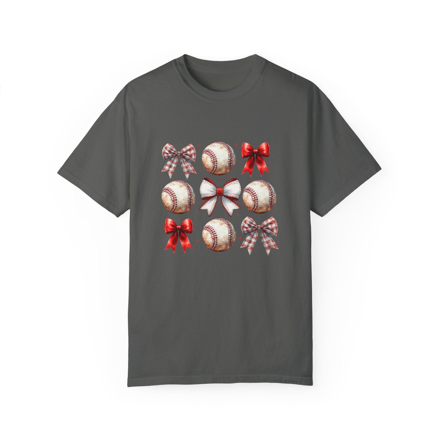 Baseball Ribbon Bows Comfort Colors T-Shirt