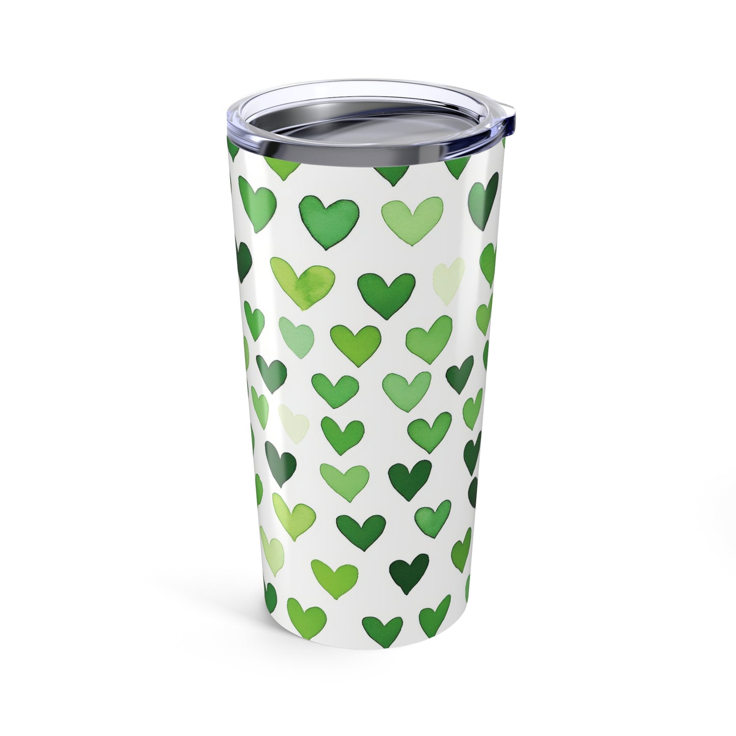 Green Hearts 20oz Tumbler - Eco-Friendly Travel Mug for Lover's Day