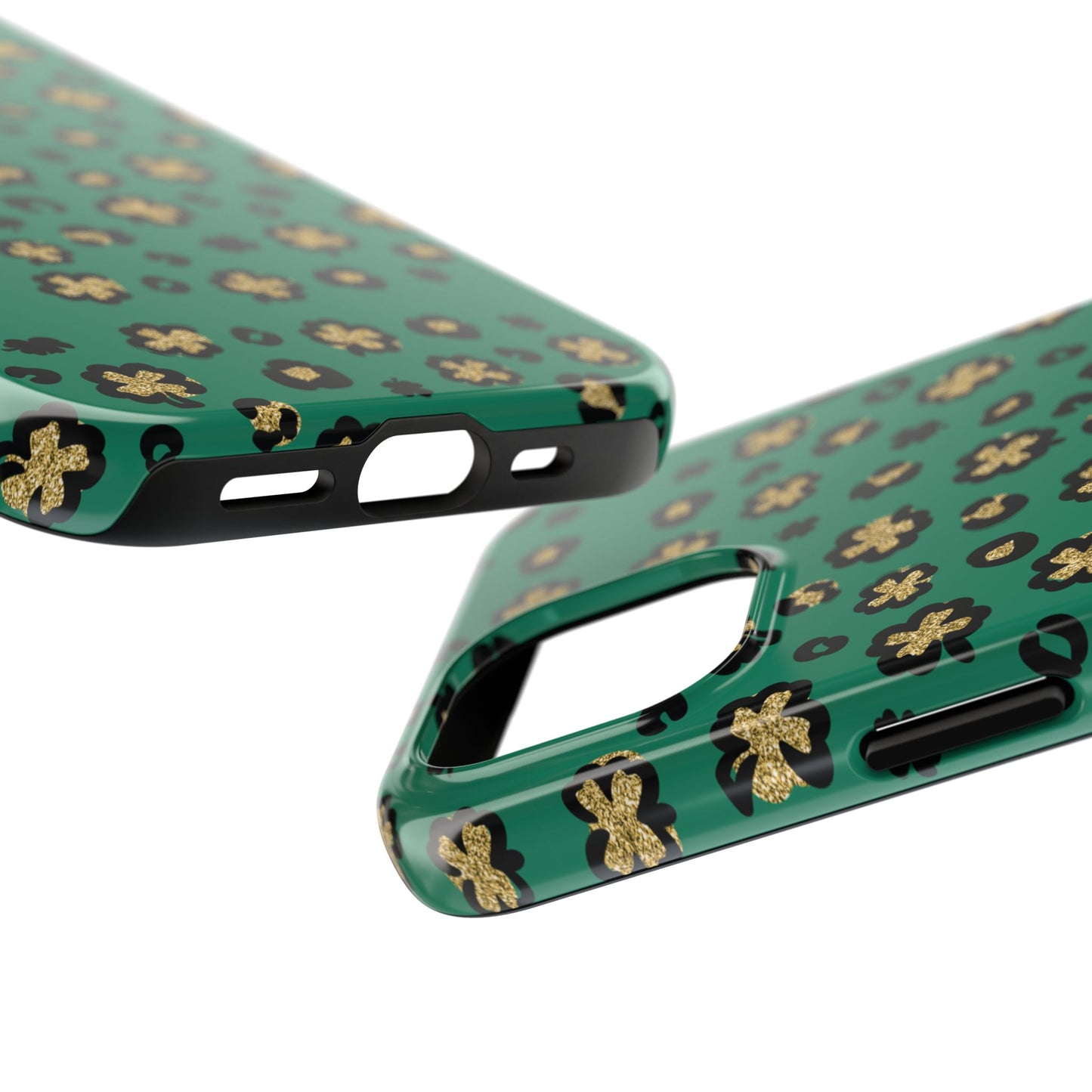 Shamrock Gold Leopard Print Tough Phone Case