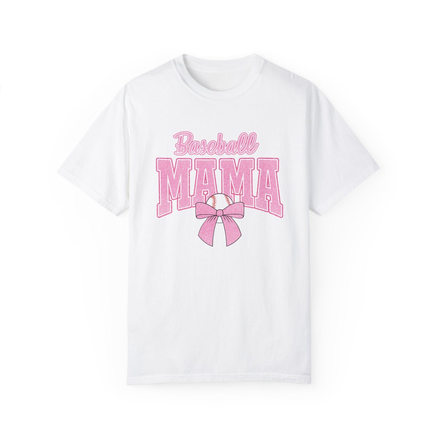 Pink Bow Baseball Mama Shirt Comfort Colors