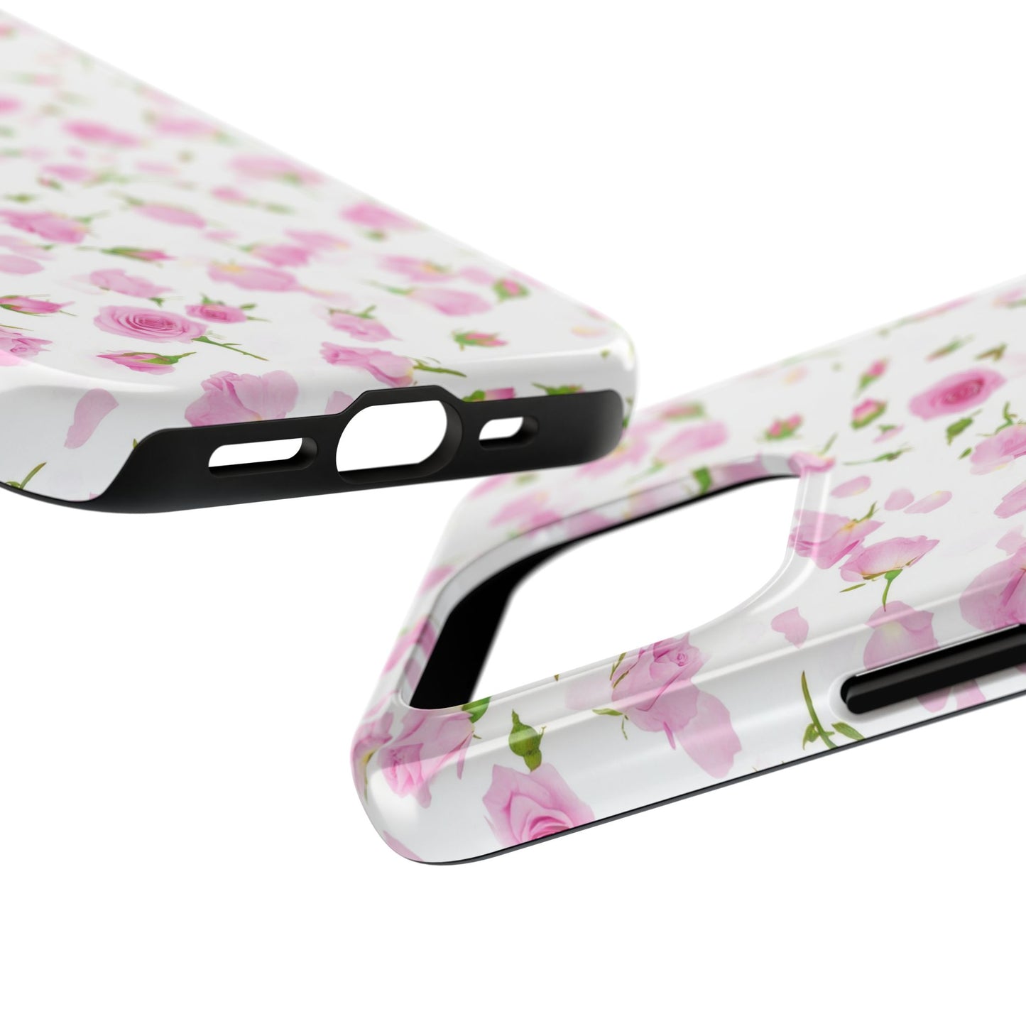 Floral Tough Phone Cases, Elegant Phone Covers, Rose Pattern Cases, Girly Phone Accessories, Durable Phone Protection