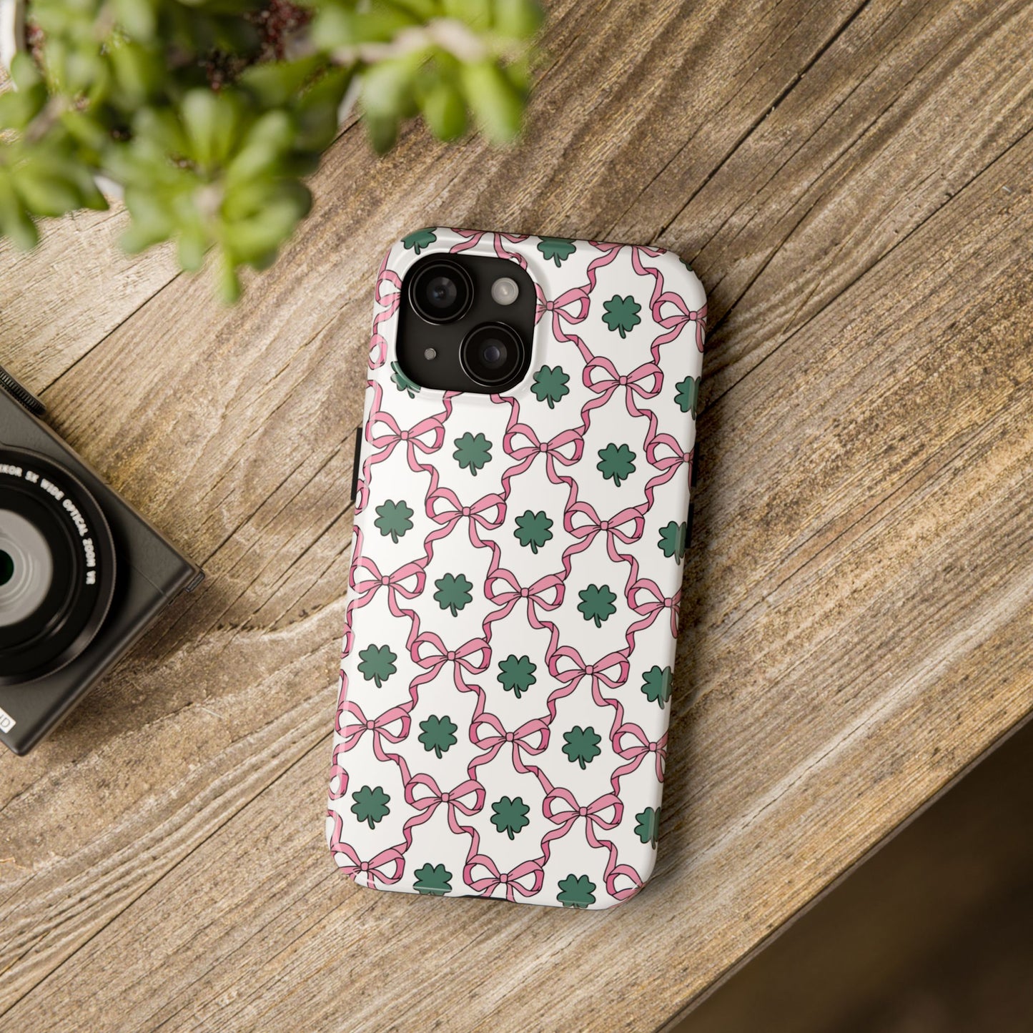 Shamrock Pink Ribbon Bows Tough Phone Case