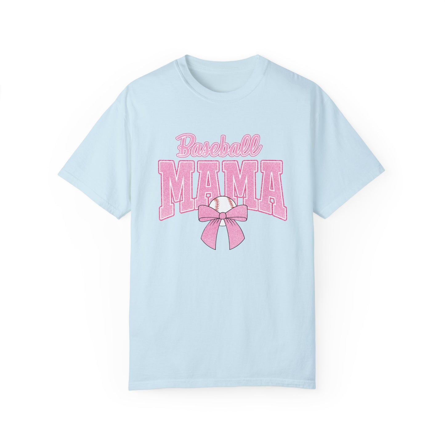 Pink Bow Baseball Mama Shirt Comfort Colors