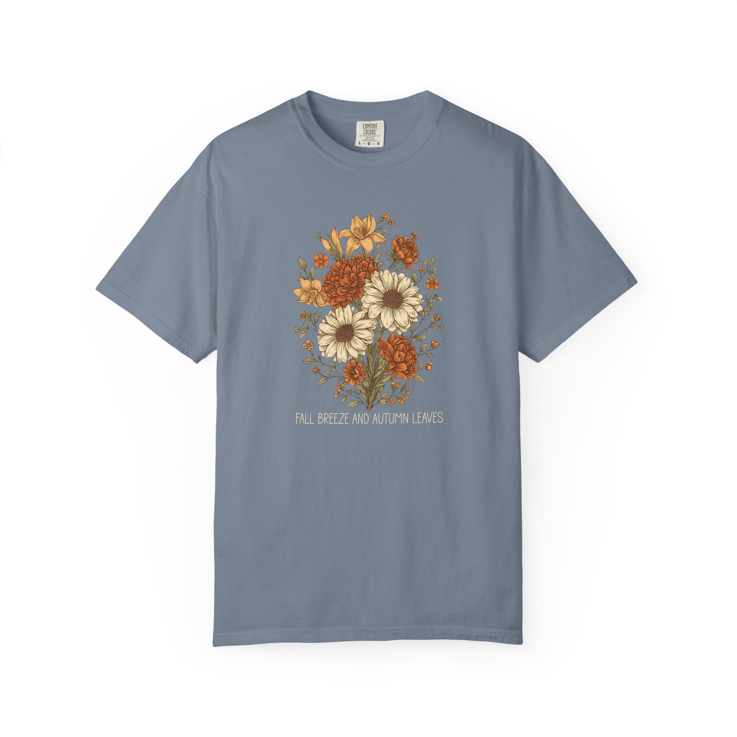 Fall Breeze and Autumn Leaves Comfort Colors T-Shirt | Autumn Floral Graphic Tee