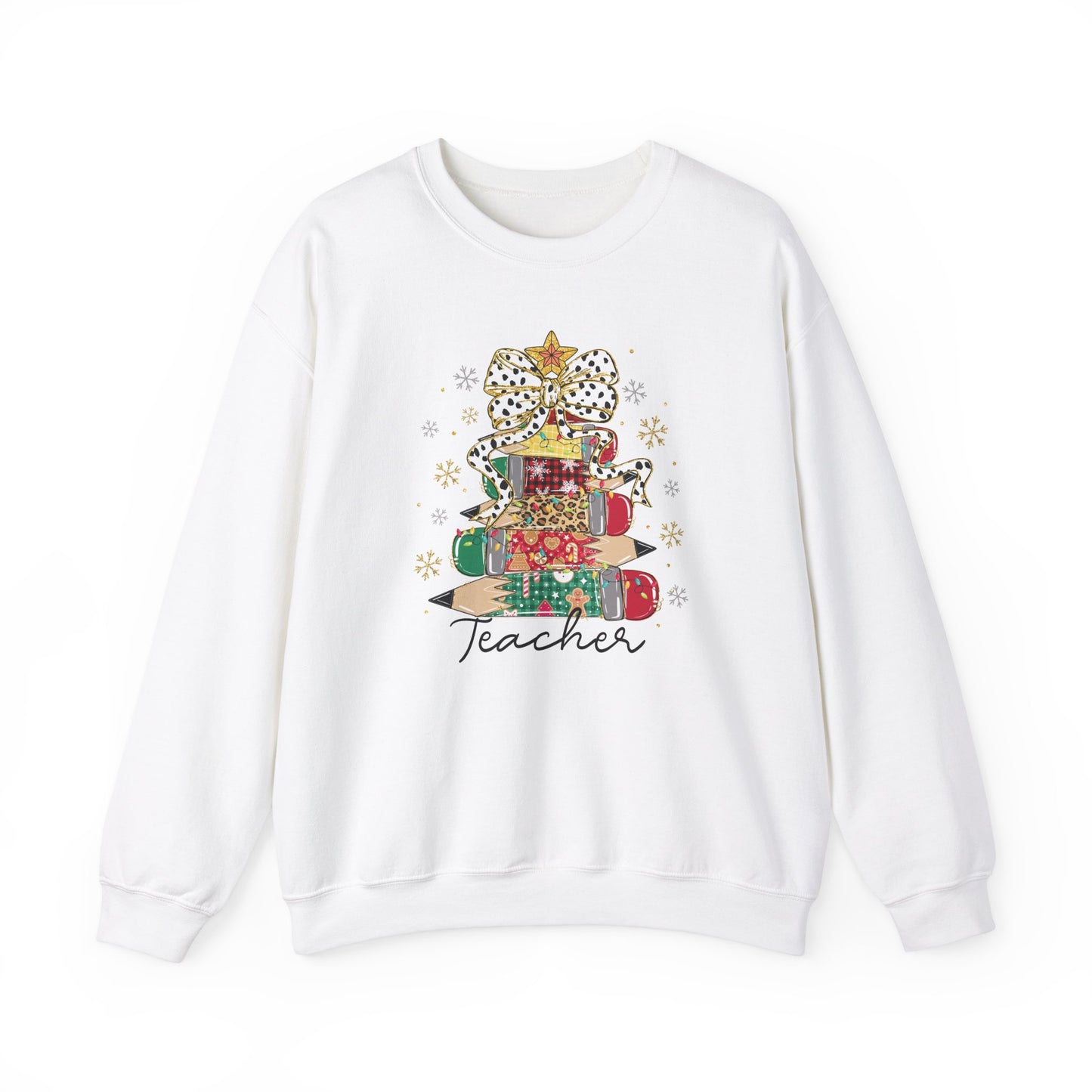 Teacher Pencil Tree Christmas Sweatshirt Holiday Gift for Teachers
