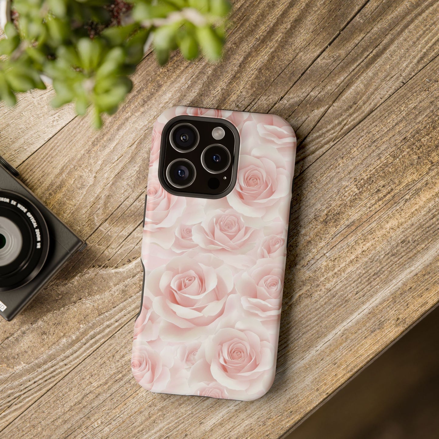 Floral Magnetic Tough Phone Case – Elegant Rose Design, MagSafe® Compatible, Durable & Protective