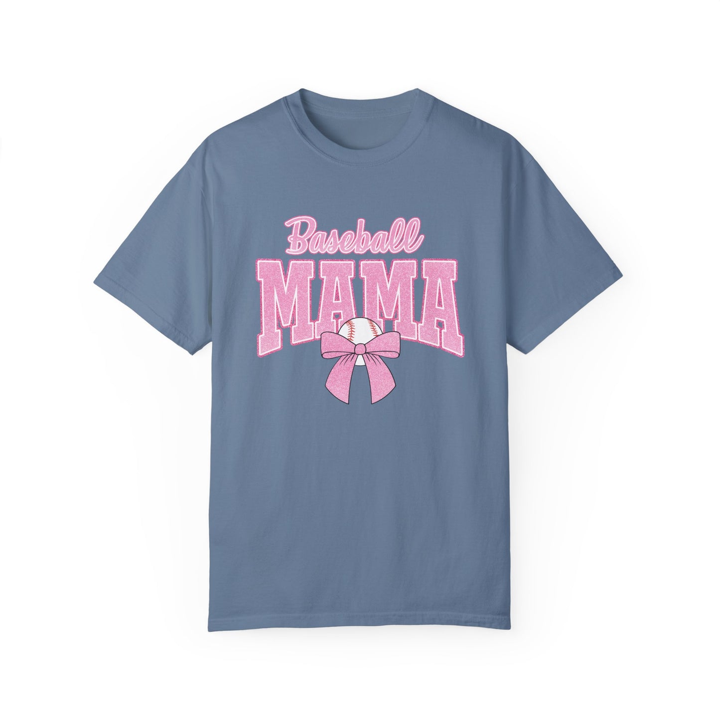 Pink Bow Baseball Mama Shirt Comfort Colors