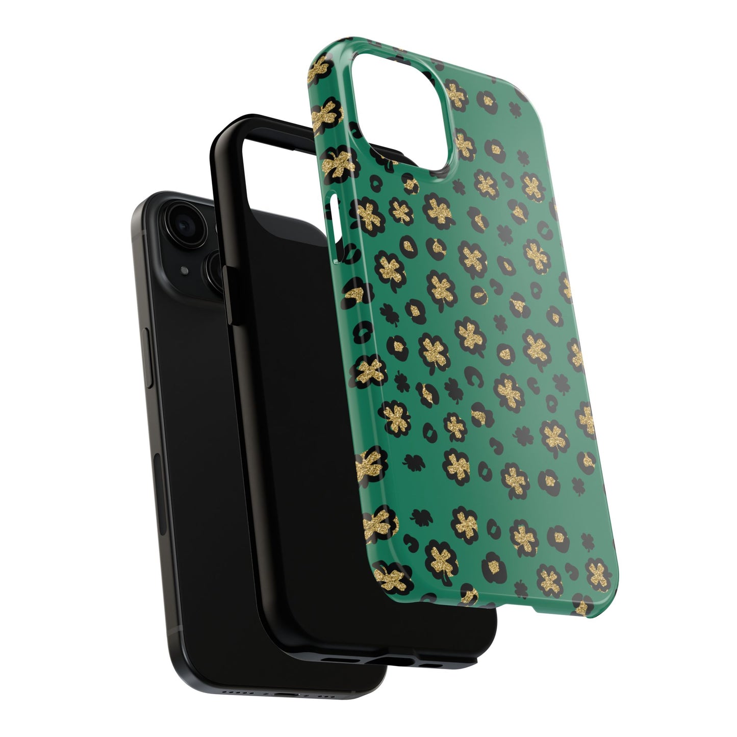 Shamrock Gold Leopard Print Tough Phone Case