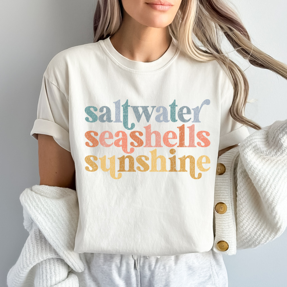 Saltwater Seashells Sunshine Comfort Colors Tee