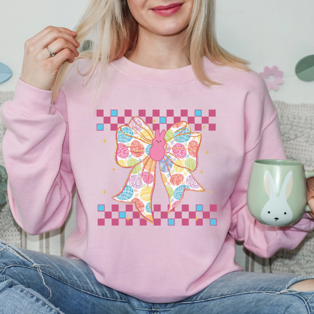 Retro Coquette Easter Bow Sweatshirt