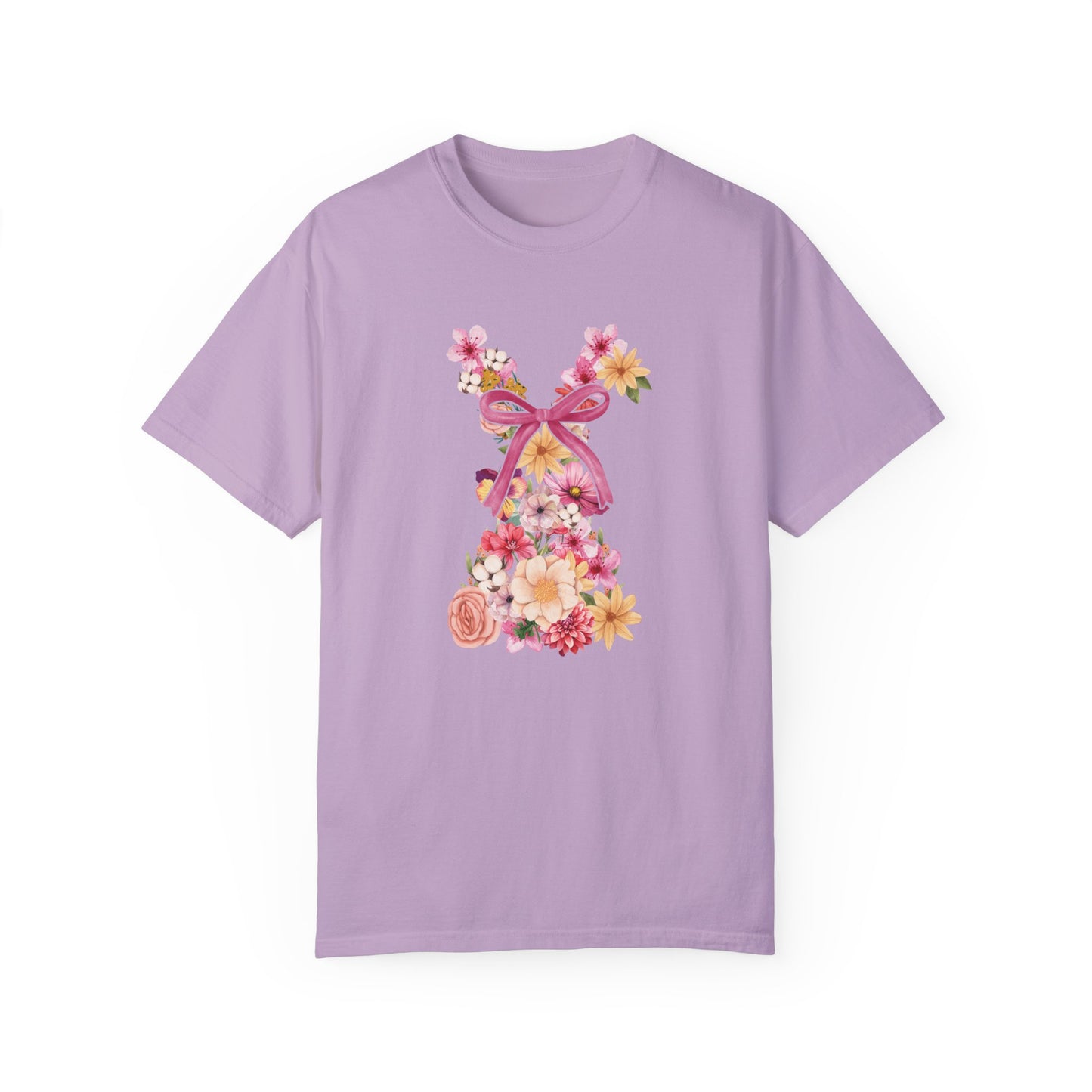 Floral Bow Comfort Colors T-Shirt