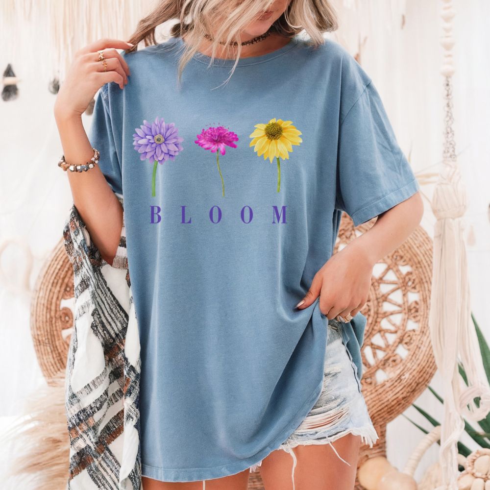 "Bloom" Comfort Colors Women's Graphic T-Shirt – Soft, Relaxed Fit