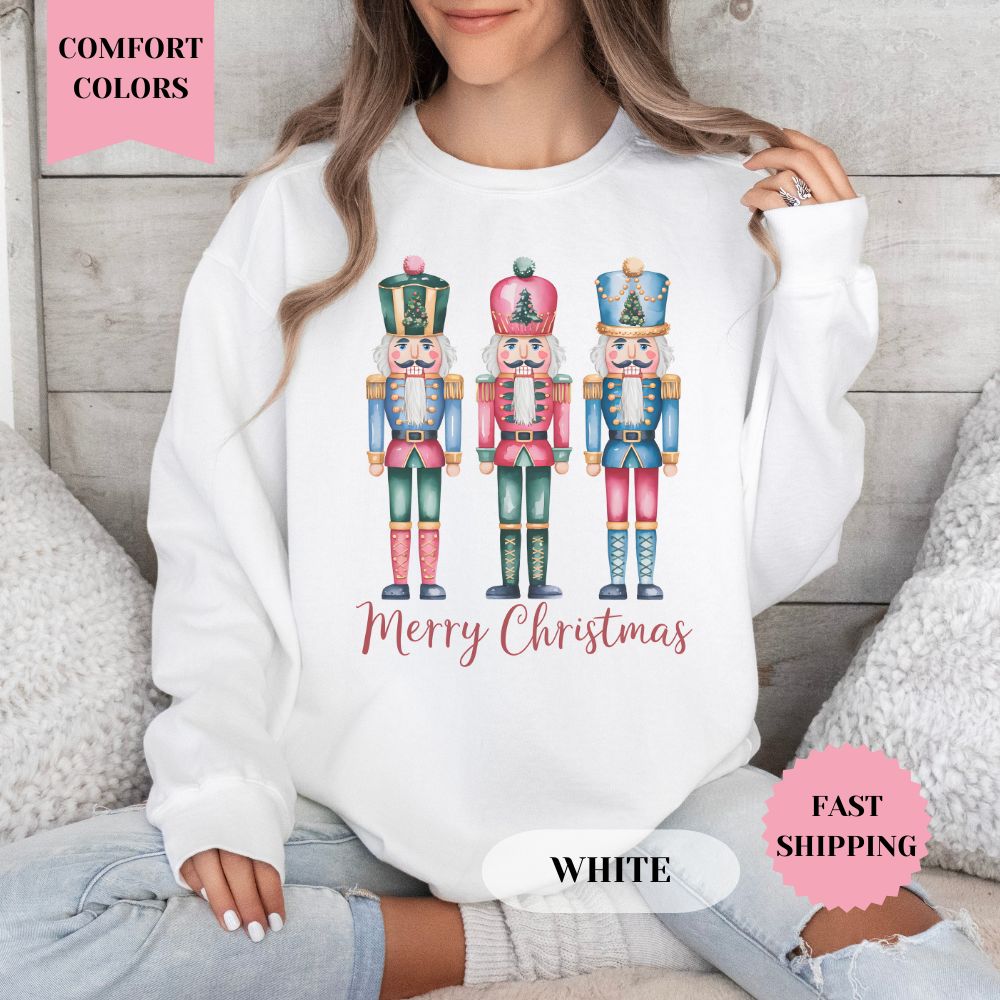 Nutcracker Merry Christmas Comfort Colors Sweatshirt, Christmas Sweater, Womenswear
