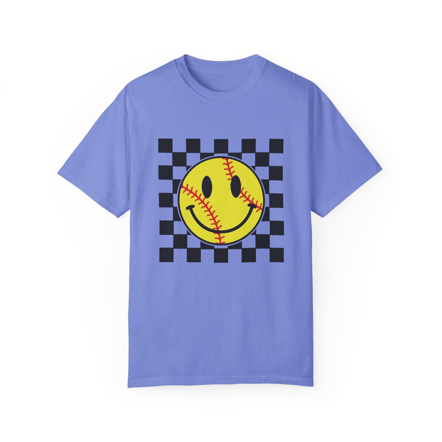 Softball Smiley Comfort Colors T-Shirt