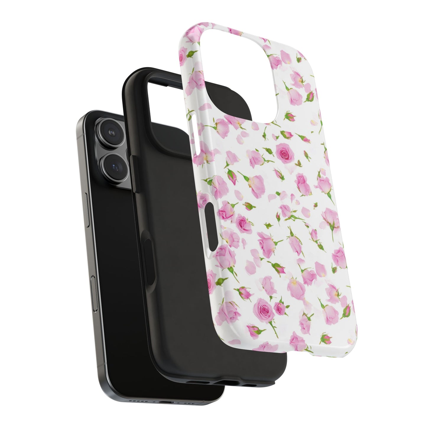 Floral Tough Phone Cases, Elegant Phone Covers, Rose Pattern Cases, Girly Phone Accessories, Durable Phone Protection