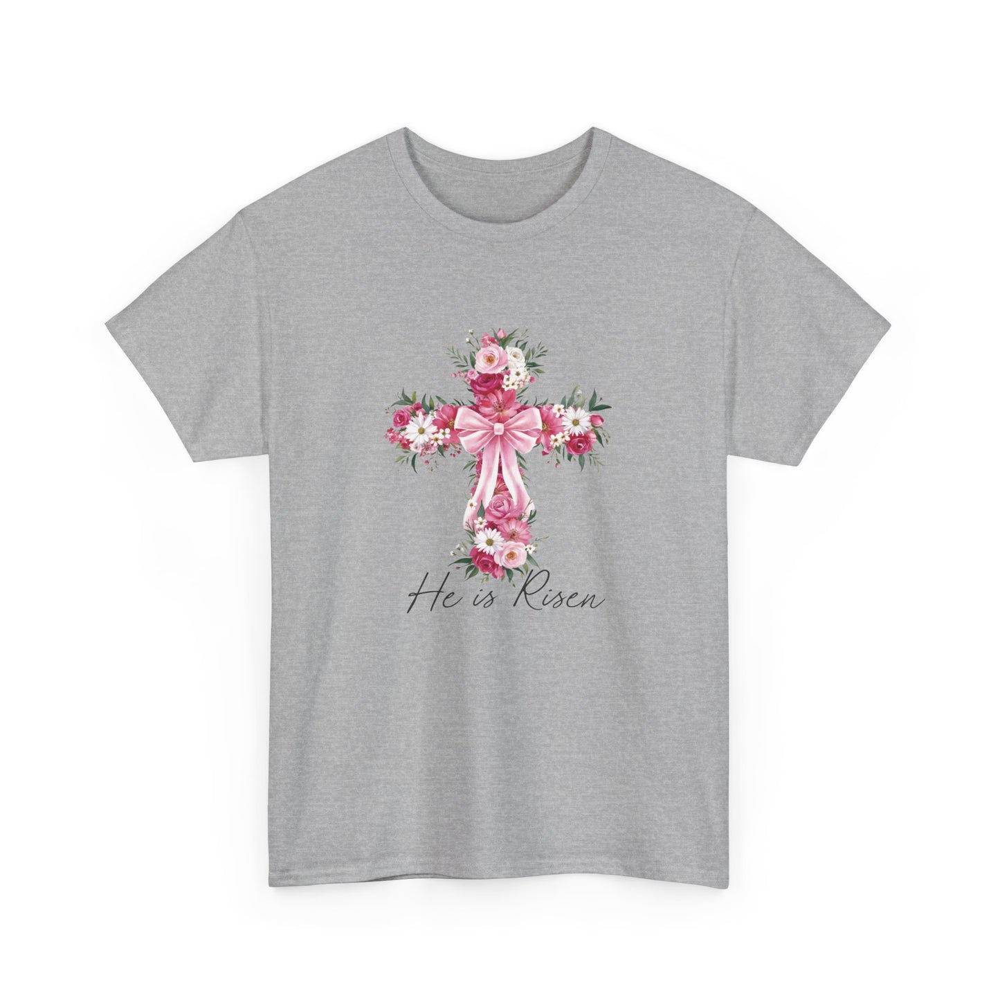 He is Risen Floral Cross Tee