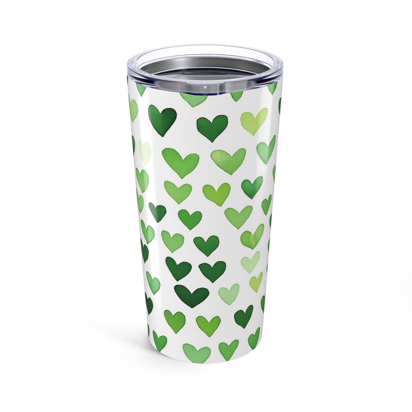 Green Hearts 20oz Tumbler - Eco-Friendly Travel Mug for Lover's Day