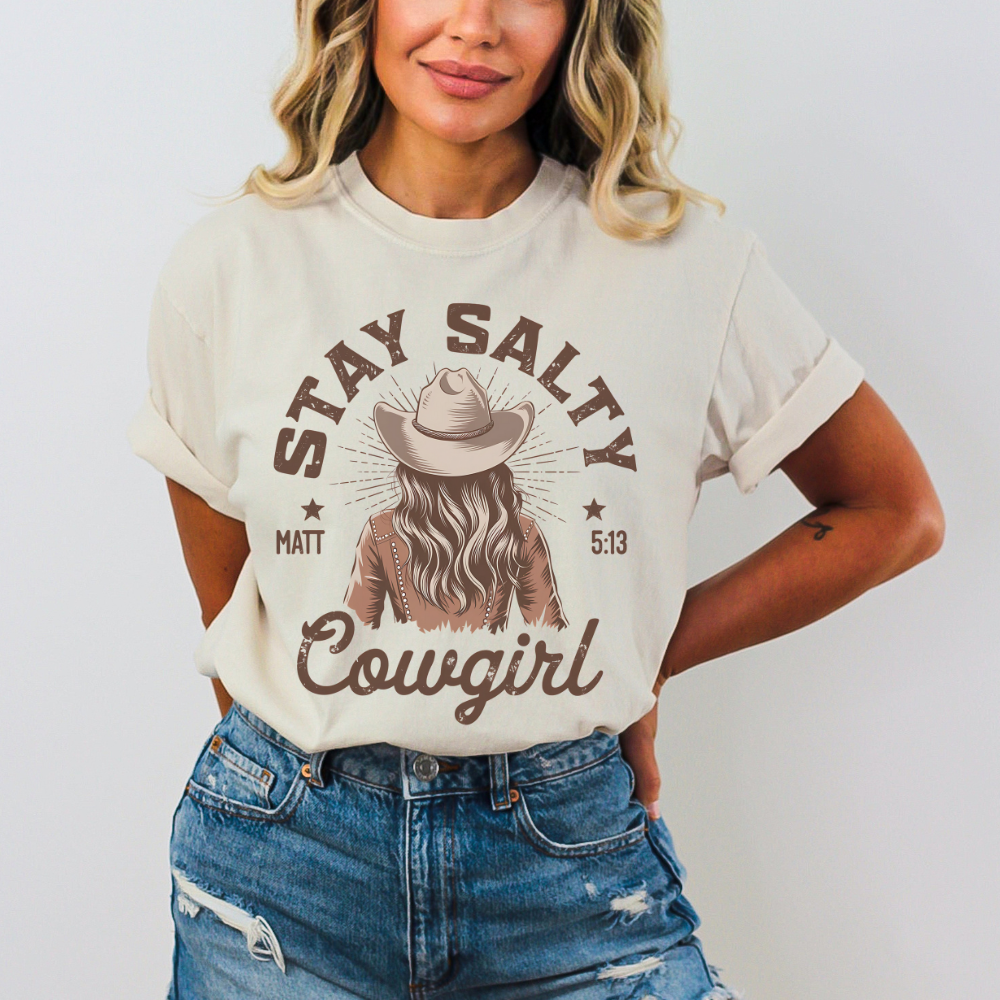 Stay Salty Cowgirl Comfort Colors Tee