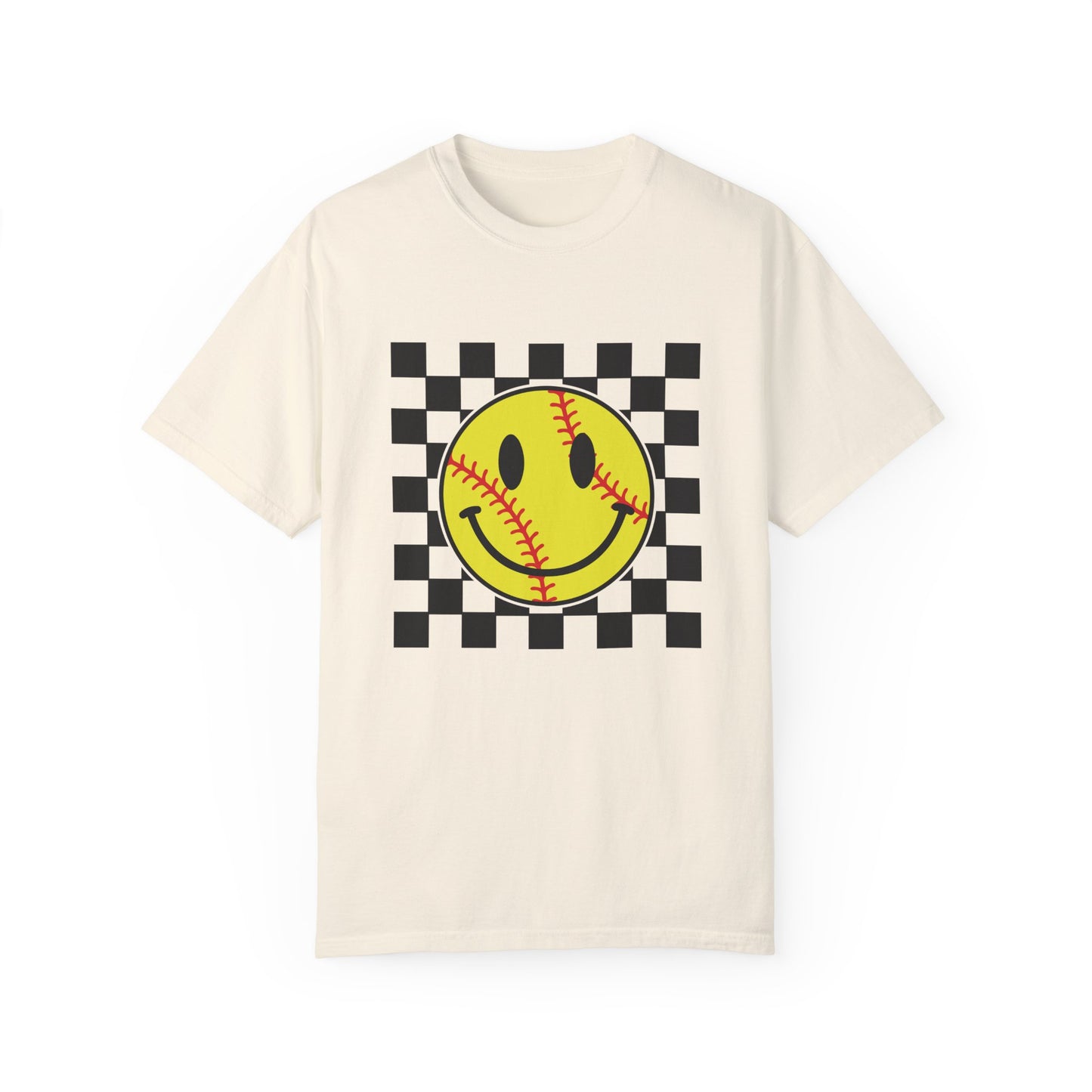 Softball Smiley Comfort Colors T-Shirt