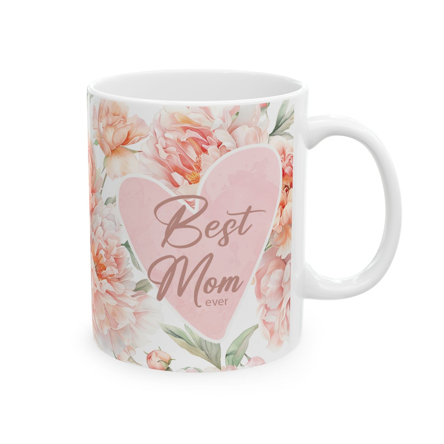 Floral Heart Ceramic Mug - Perfect Gift for Mother's Day & Spring Celebrations