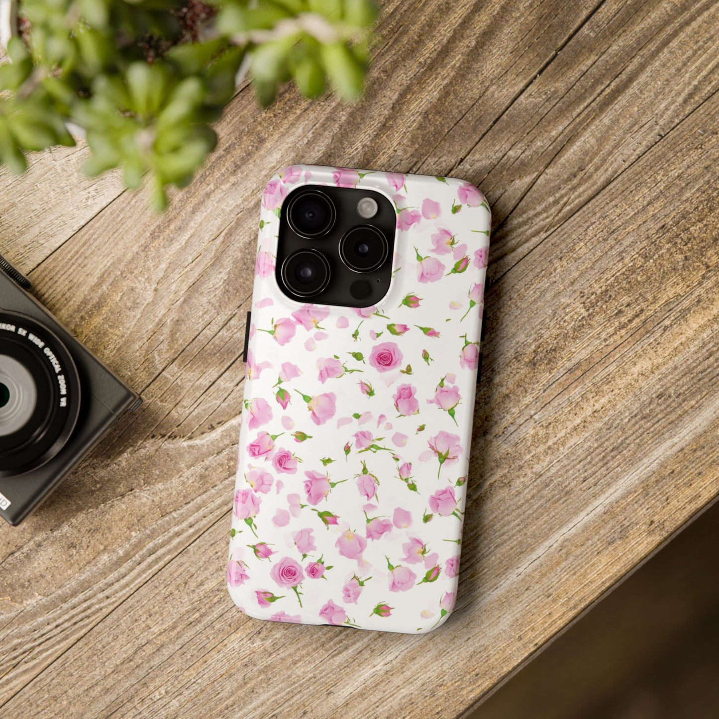 Floral Tough Phone Cases, Elegant Phone Covers, Rose Pattern Cases, Girly Phone Accessories, Durable Phone Protection
