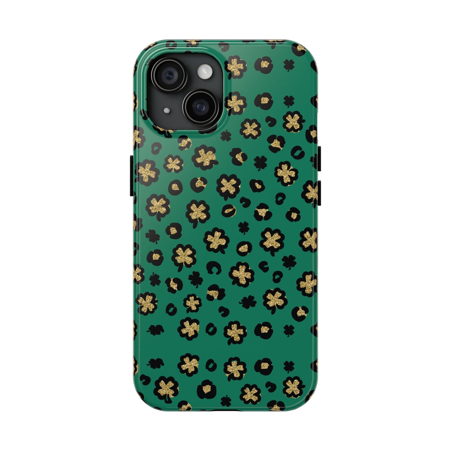 Shamrock Gold Leopard Print Tough Phone Case