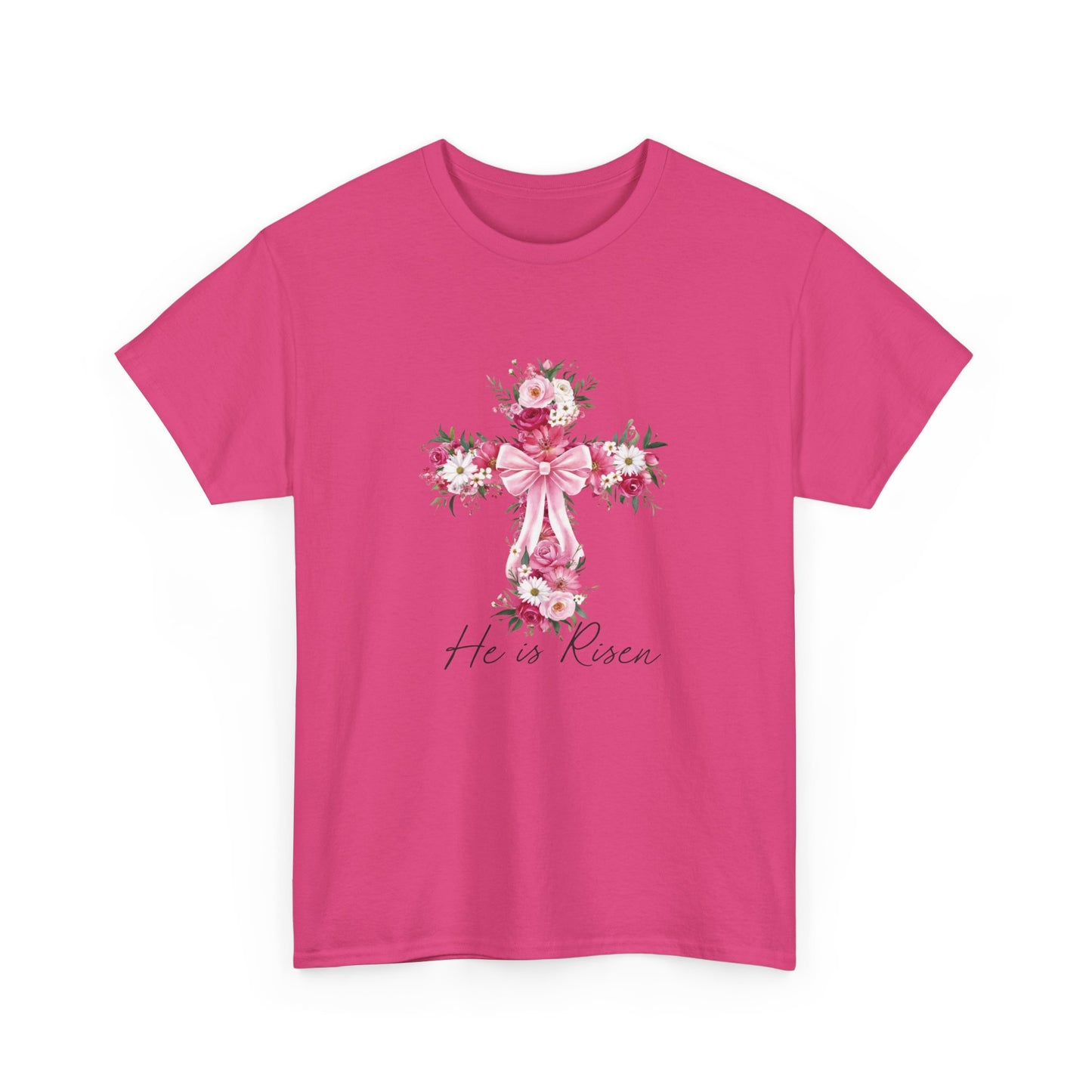 He is Risen Floral Cross Tee