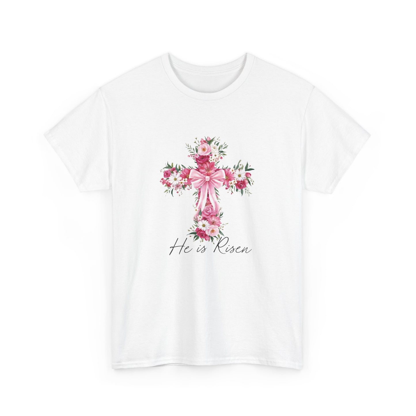 He is Risen Floral Cross Tee