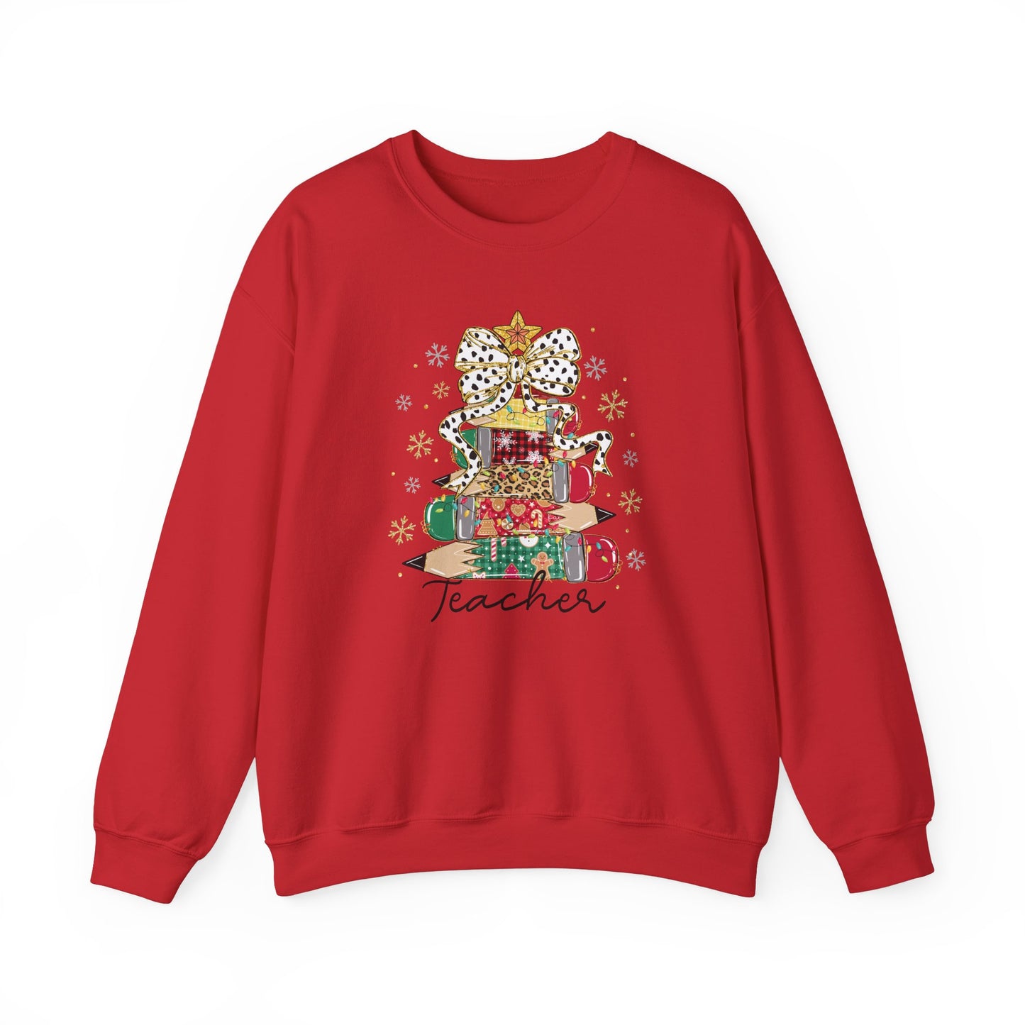 Teacher Pencil Tree Christmas Sweatshirt Holiday Gift for Teachers