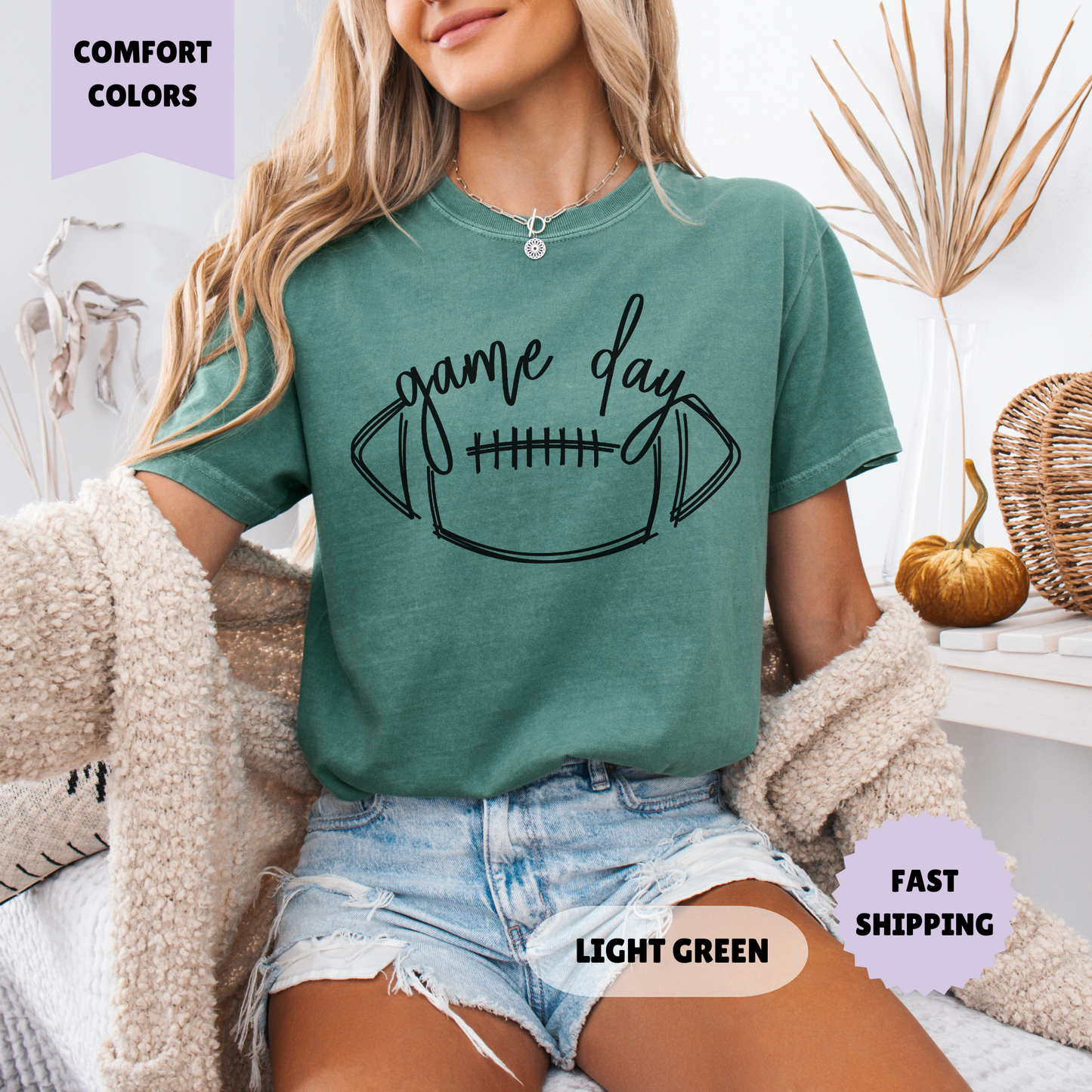 Football Game Day Comfort Colors Shirt