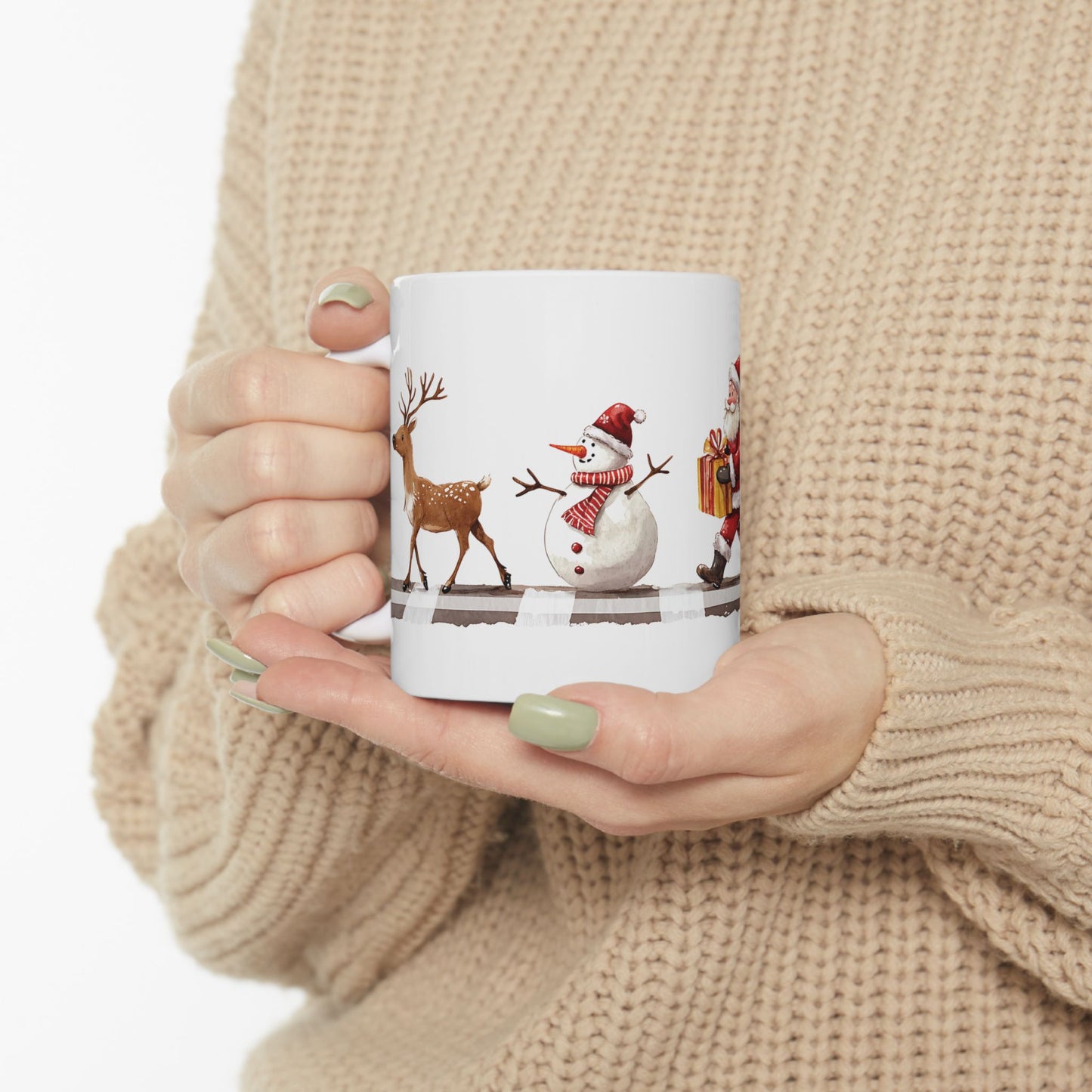 Adorable Holiday Characters Mug – Perfect for Coffee & Cocoa