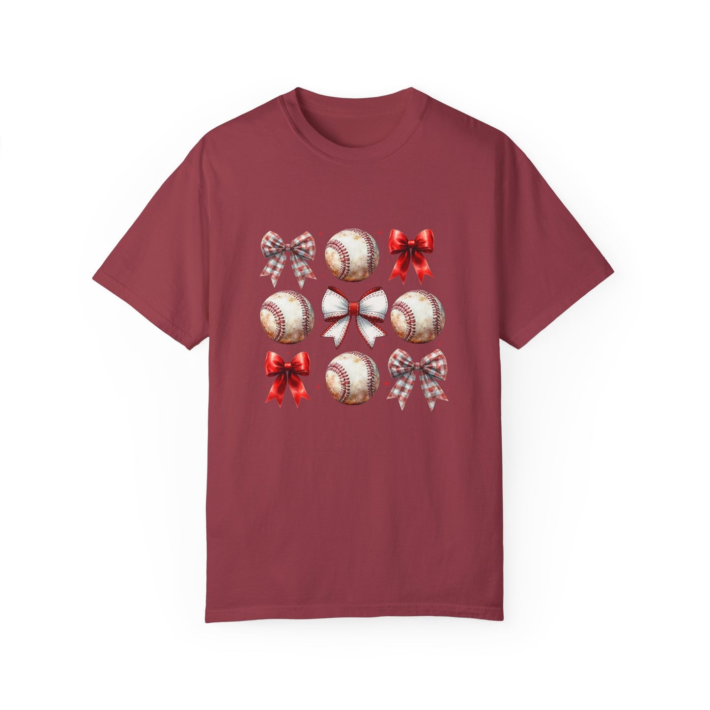 Baseball Ribbon Bows Comfort Colors T-Shirt