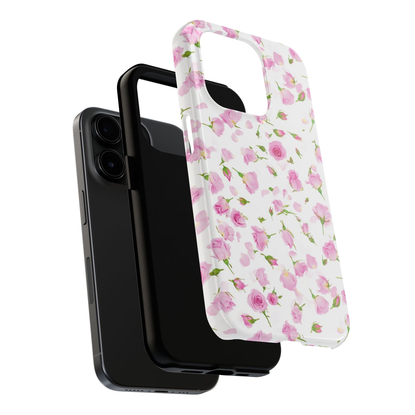 Floral Tough Phone Cases, Elegant Phone Covers, Rose Pattern Cases, Girly Phone Accessories, Durable Phone Protection