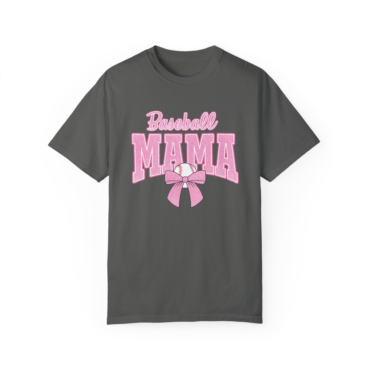 Pink Bow Baseball Mama Shirt Comfort Colors