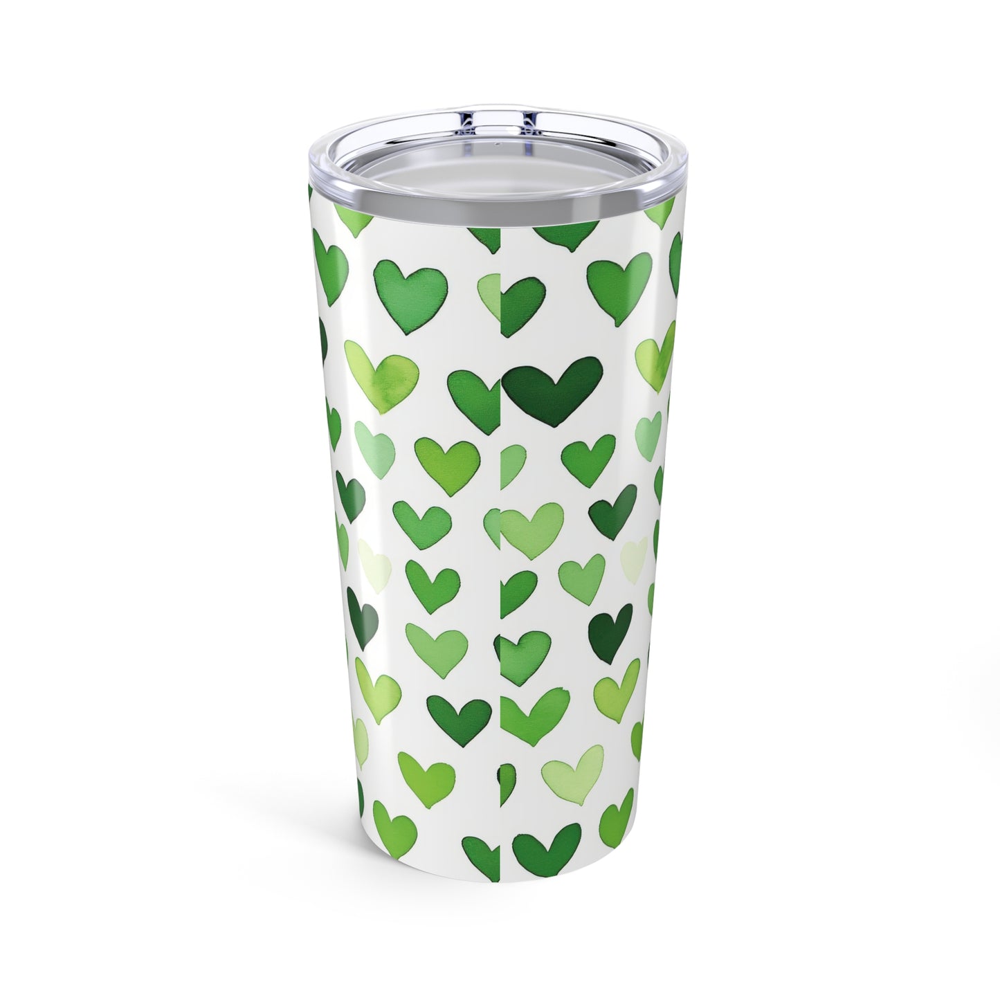 Green Hearts 20oz Tumbler - Eco-Friendly Travel Mug for Lover's Day