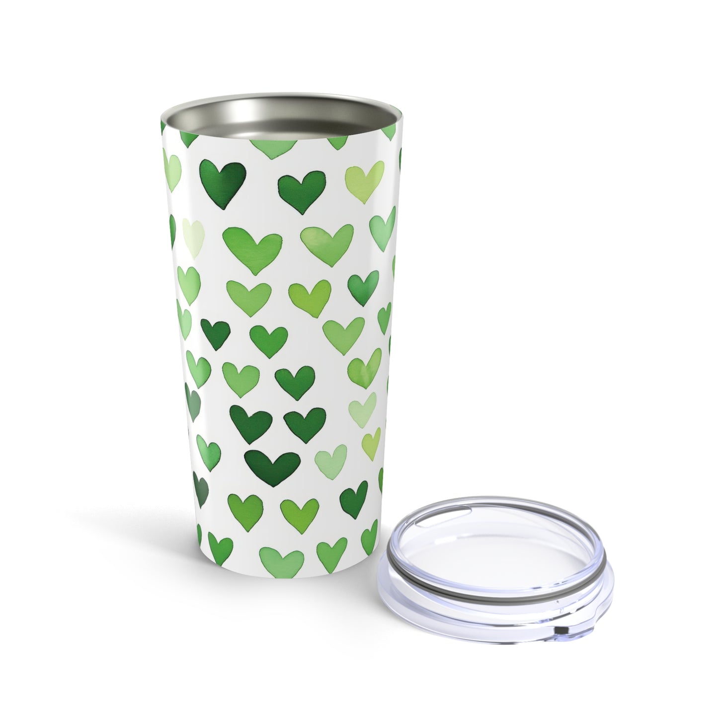 Green Hearts 20oz Tumbler - Eco-Friendly Travel Mug for Lover's Day