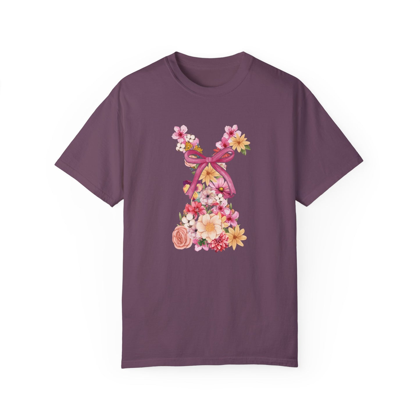 Floral Bow Comfort Colors T-Shirt