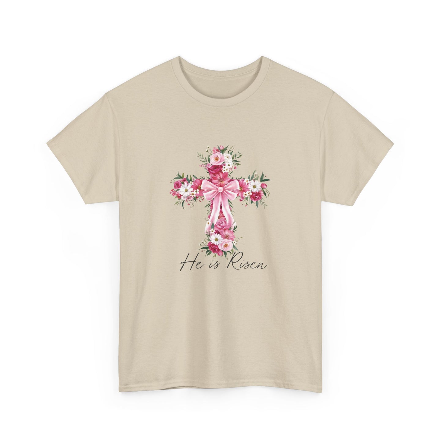 He is Risen Floral Cross Tee