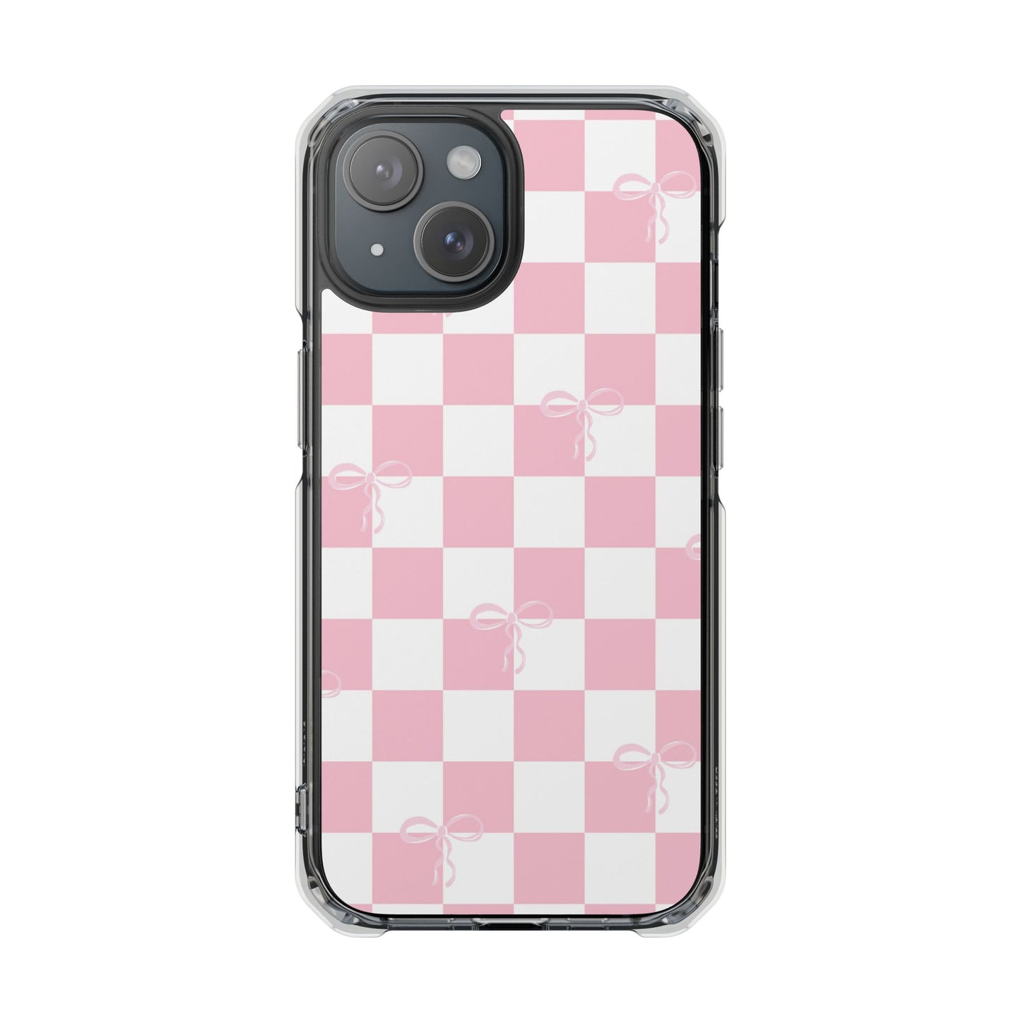 Pink Checkerboard Magnetic Clear Impact Case