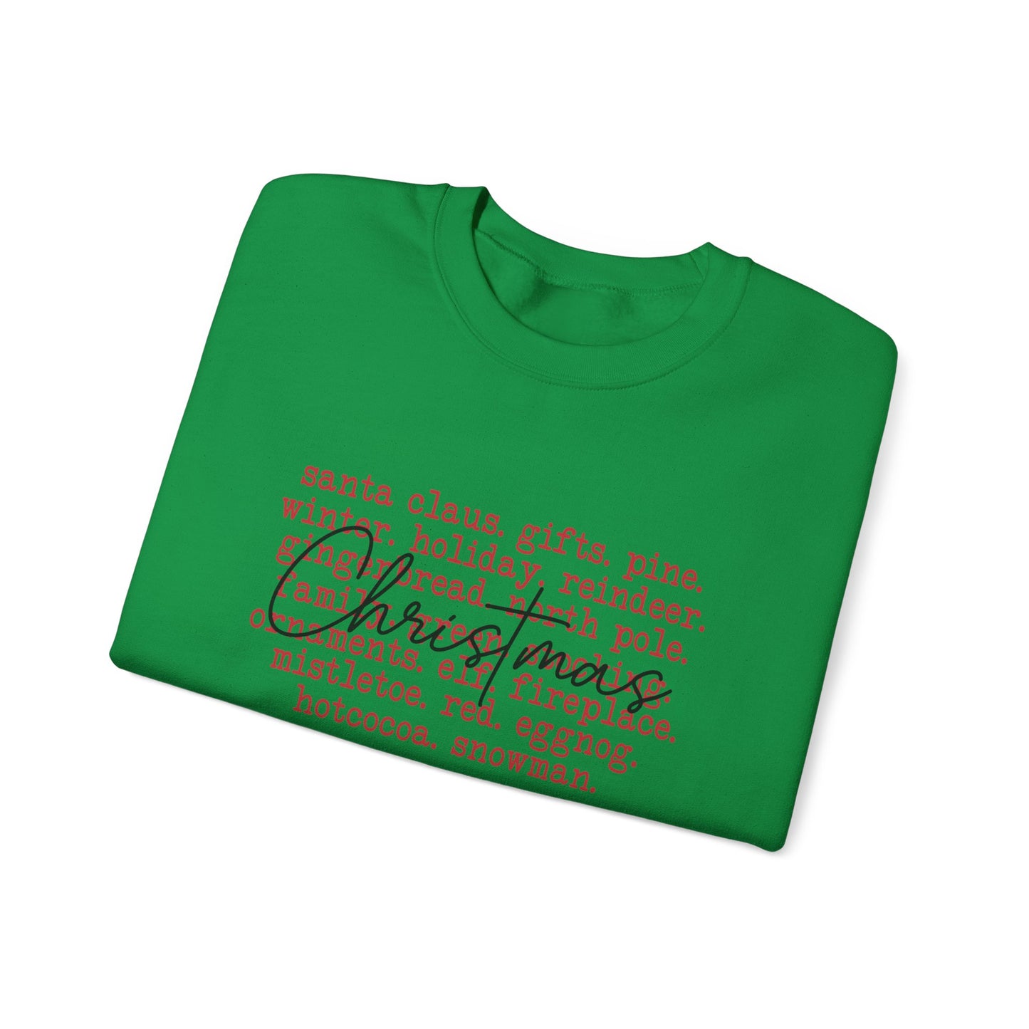 Christmas Word Art Women's Christmas Sweatshirt with Holiday Words