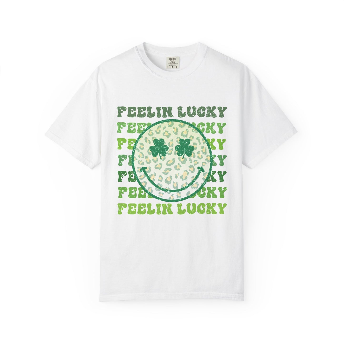 Feelin Lucky shamrock smiley Comfort Colors T-Shirt