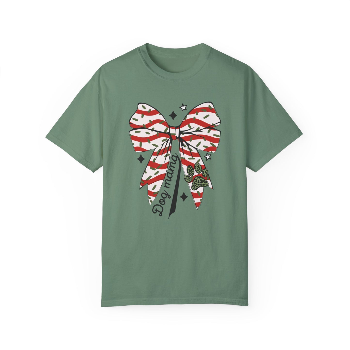 Dog Mama Coquette Christmas Comfort Colors T-Shirt Womenswear Holiday