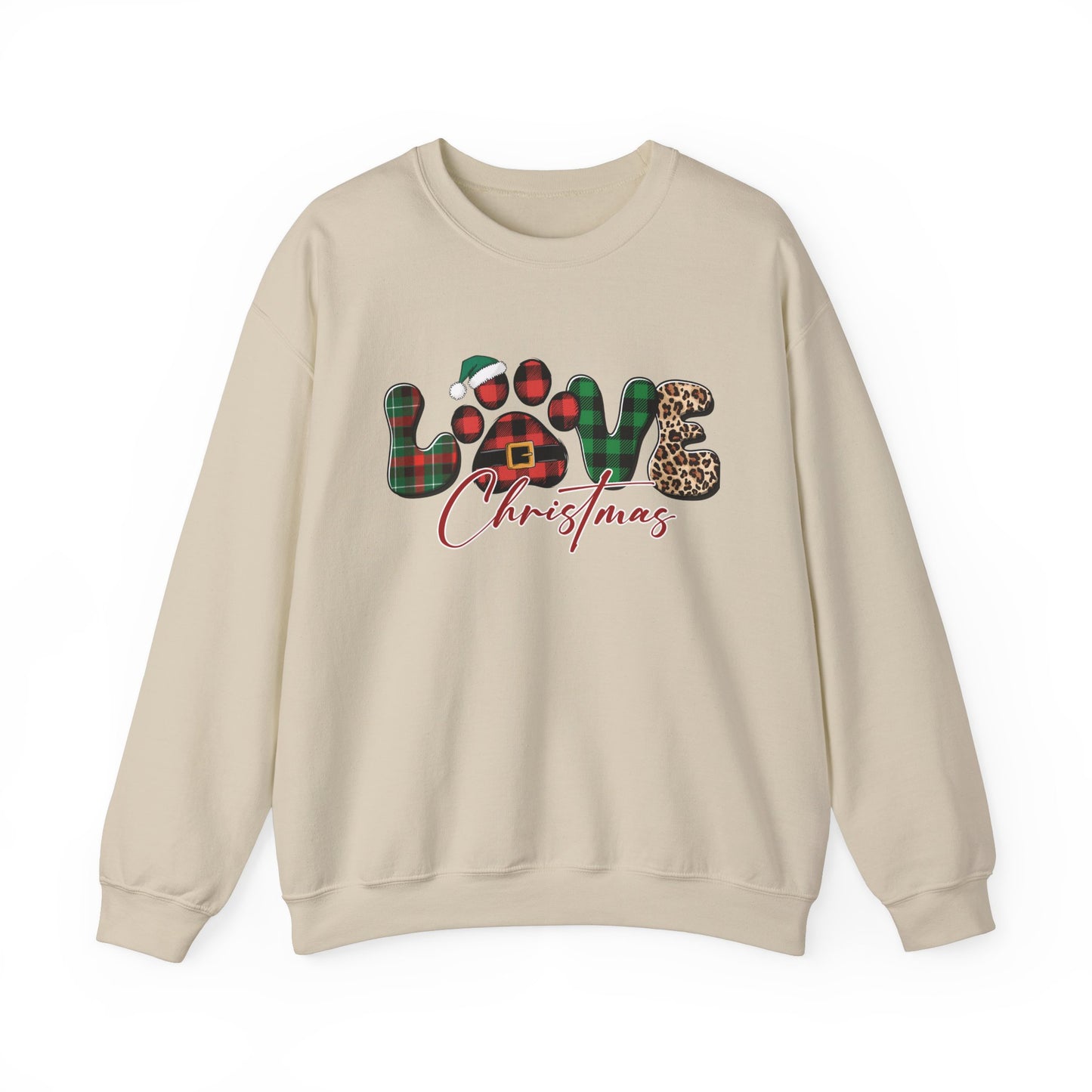 Paw Print Love Merry Christmas Sweatshirt for Women